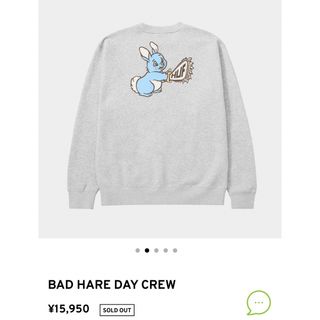 【HUF ハフ】BAD HARE DAY CREW  新作トレーナー　スウェット