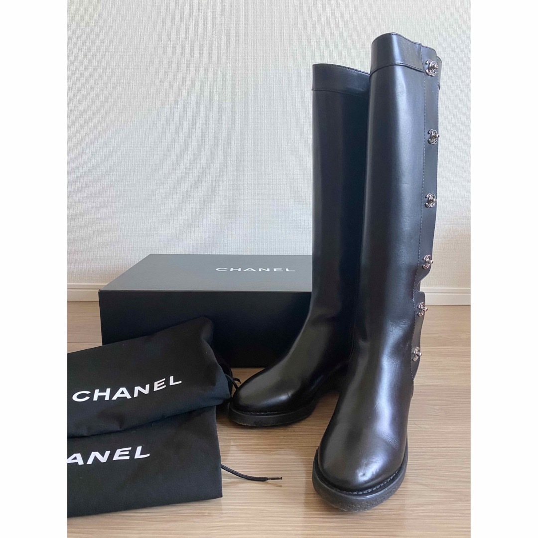 CHANEL - 未使用 CHANEL シャネル ブーツ ロングブーツ ターン CHANEL - 未使用 CHANEL シャネル ブーツ ロングブーツ ターン