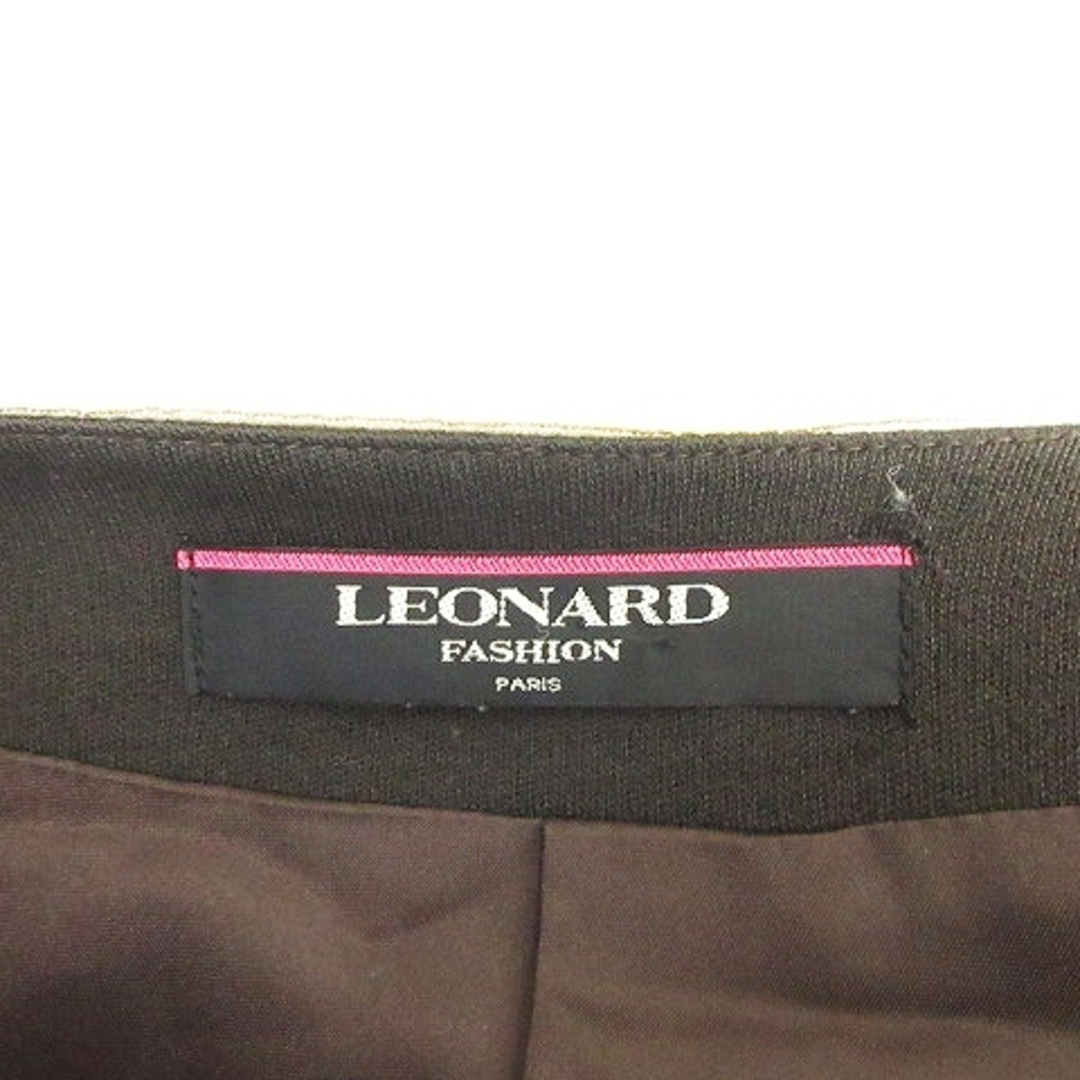 LEONARD(レオナール)のレオナール ノーカラージャケット ショートコート 長袖 ウール 花柄 茶 9AR レディースのジャケット/アウター(その他)の商品写真