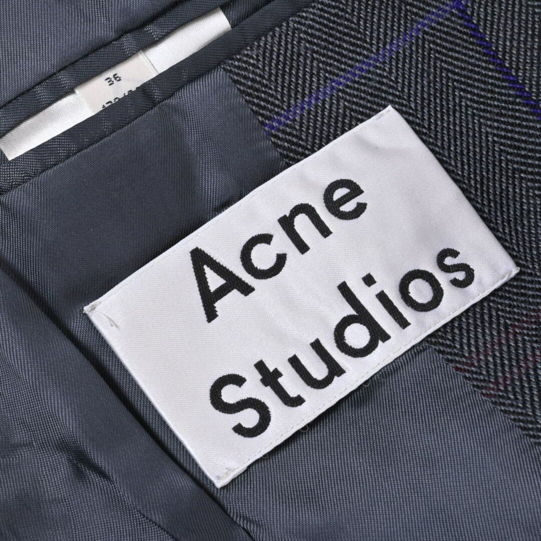 ACNE - ACNE STUDIOS ウール混 チェック柄 ダブル ジャケットの ACNE - ACNE STUDIOS ウール混 チェック柄 ダブル ジャケットの