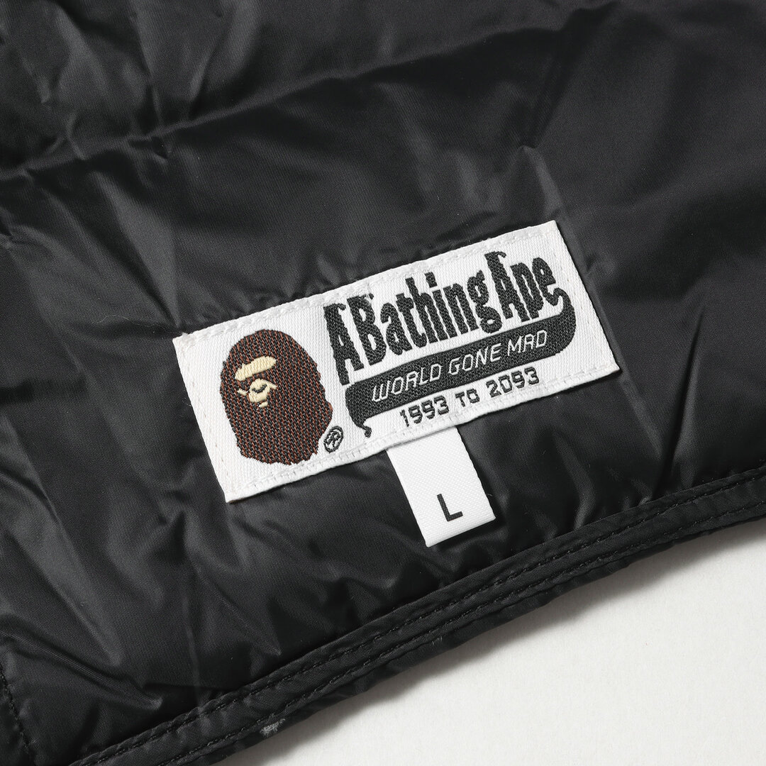 A BATHING APE(アベイシングエイプ)のA BATHING APE ア ベイシング エイプ ジャケット サイズ:L ナイロンタフタ インナー ダウン ジャケット ブラック 黒 アウター ブルゾン 【メンズ】【中古】【美品】 メンズのジャケット/アウター(ダウンジャケット)の商品写真