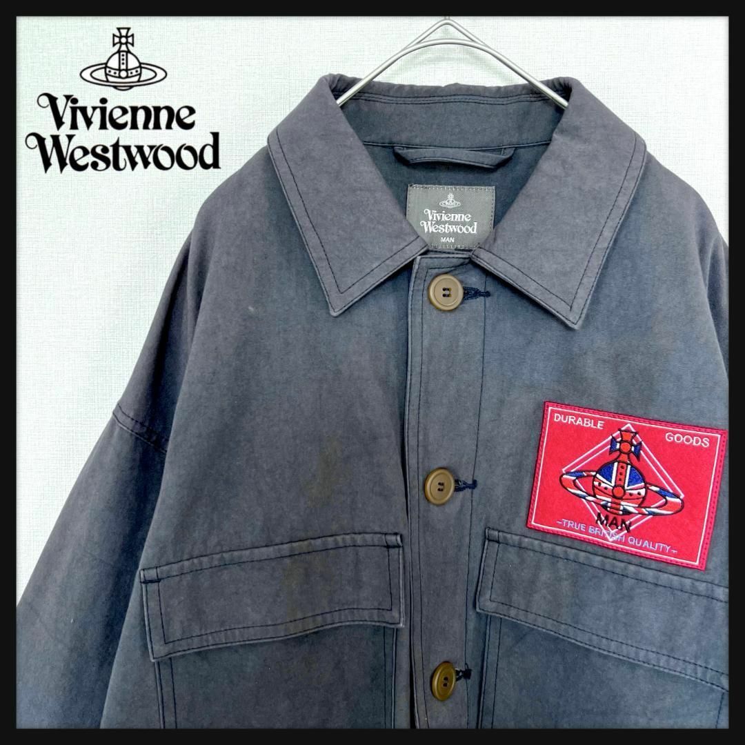 Vivienne Westwood - 【ワッペン刺繍☆ブルーグレー】ヴィヴィアン