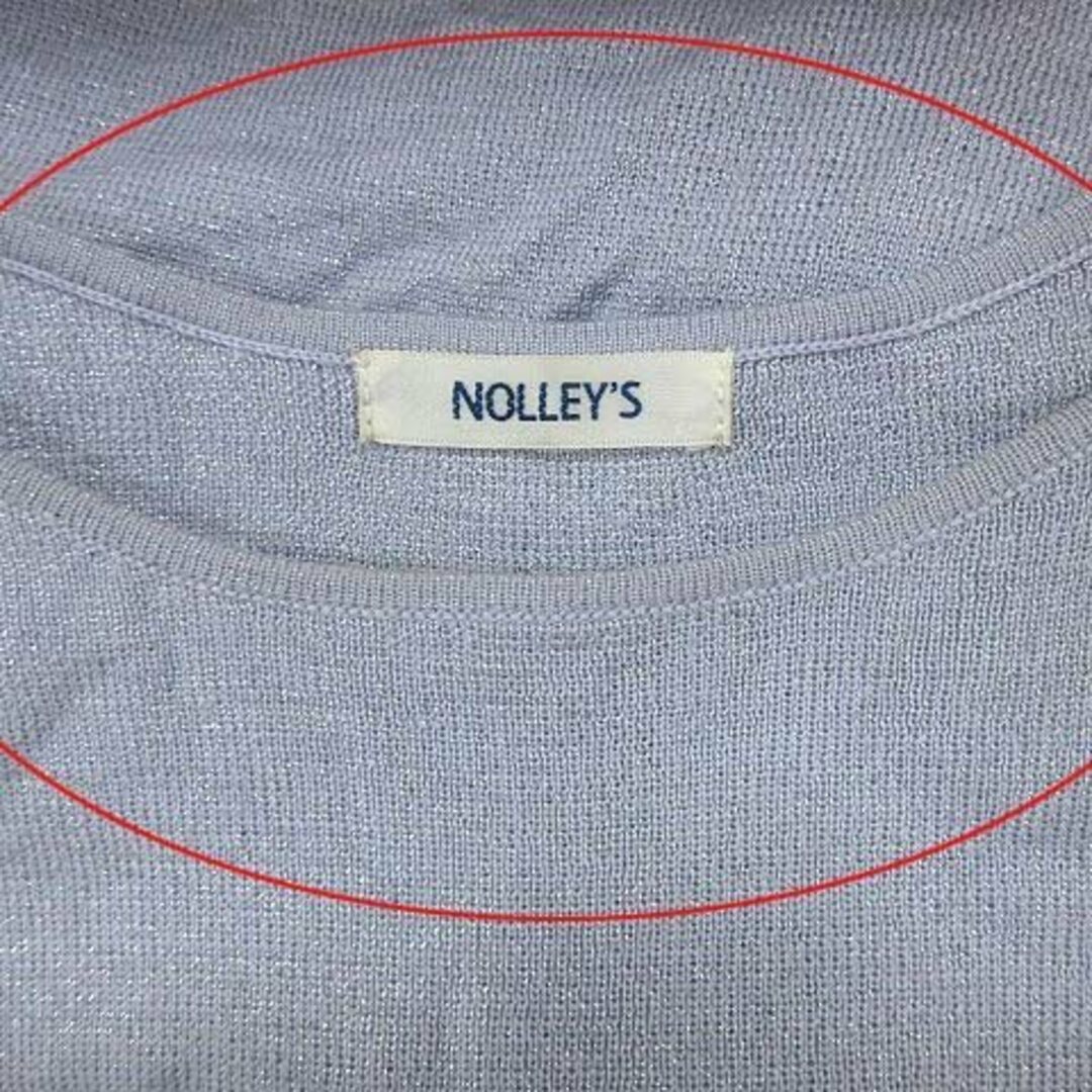 NOLLEY'S(ノーリーズ)のノーリーズ ニット カットソー 長袖 バルーン袖 クルーネック ラメ 38 青 レディースのトップス(ニット/セーター)の商品写真