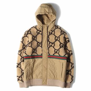 グッチ(Gucci)のGUCCI グッチ ジャケット サイズ:S 23SS GGジャカード フリース ボア フード ジャケット 706419 XJETL アウター ブルゾン パーカー ベージュ イタリア製 ブランド【メンズ】【中古】【美品】(その他)