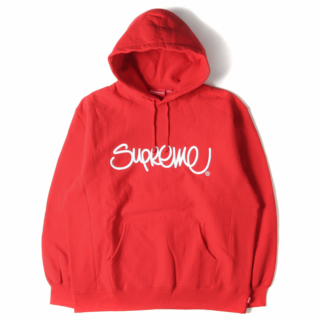 Supreme シュプリーム パーカー サイズ:L 22SS ハンドスタイル ロゴ スウェット パーカー Raised Handstyle Hooded Sweatshirt レッド 赤 トップス フーデッド スウェットシャツ フーディー【メンズ】パーカー