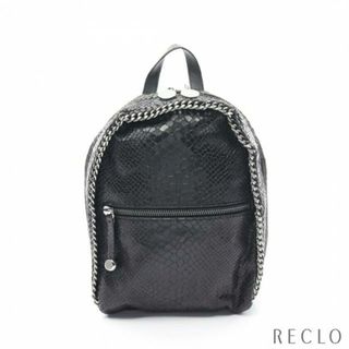 ステラマッカートニー(Stella McCartney)のFALABELLA ファラベラ ミニリュック バックパック フェイクレザー ブラック パイソン型押し(リュック/バックパック)