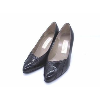 ニナリッチ(NINA RICCI)の■美品■ NINA RICCI ニナリッチ レザー ヒール パンプス 表記サイズ34 1/2(約21.5cm) 靴 シューズ レディース ブラック系 DD2807(財布)