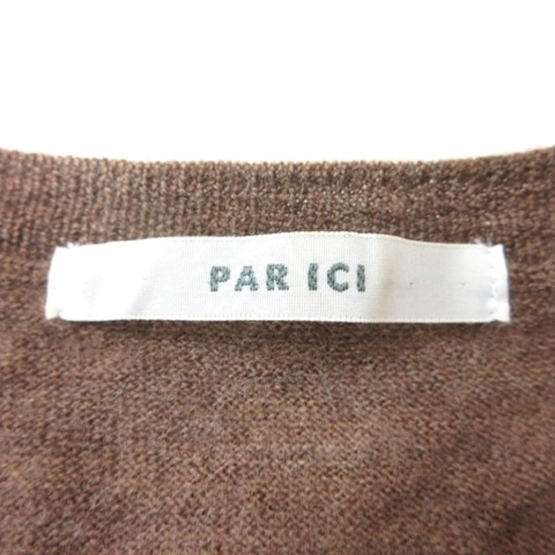 PAR ICI(パーリッシィ)のパーリッシィ ニット カットソー ワンポイント 長袖 ウール F 茶 ブラウン レディースのトップス(ニット/セーター)の商品写真