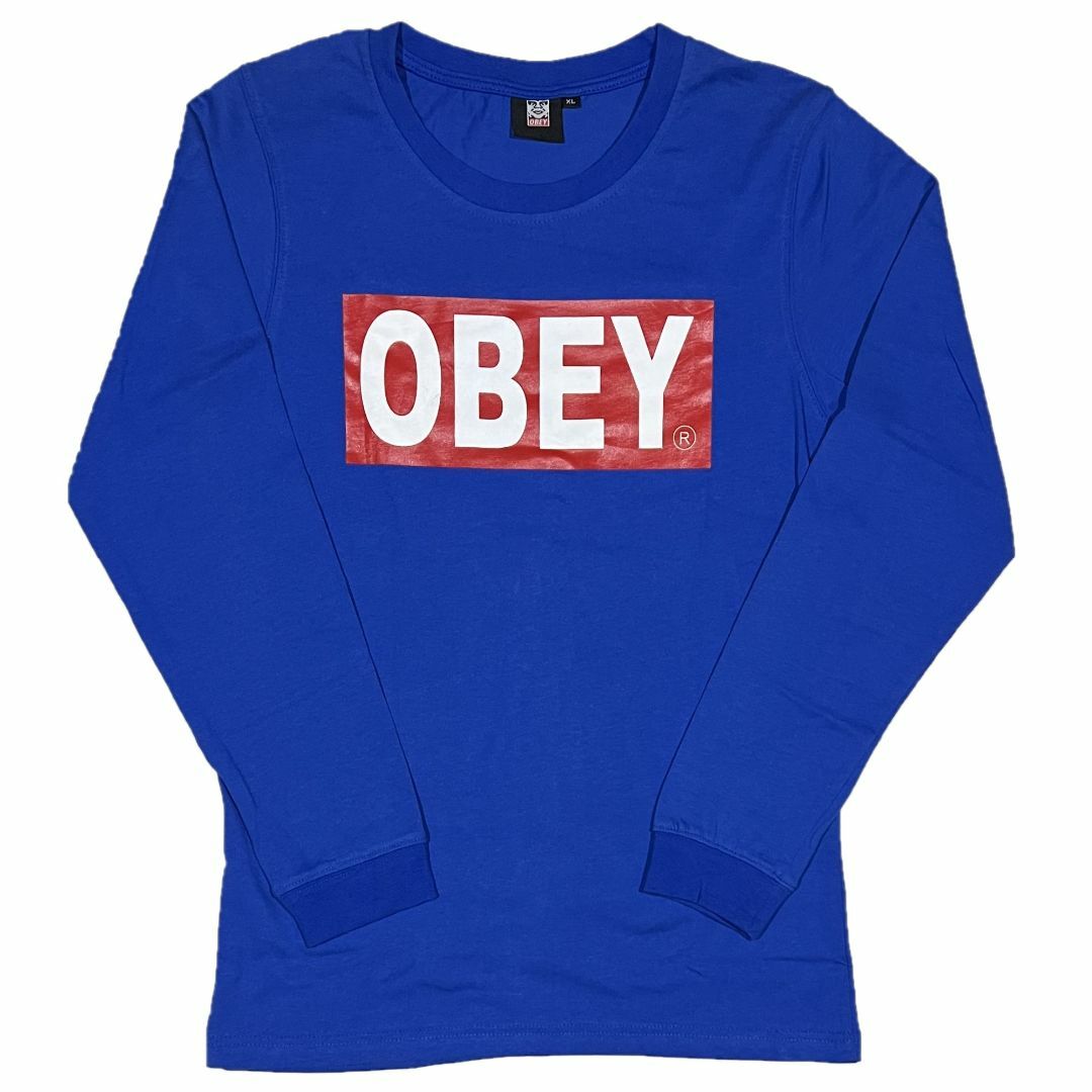 OBEY(オベイ)のObey オベイ ブランドロゴ 長袖 Tシャツ ブルー XL メンズのトップス(Tシャツ/カットソー(七分/長袖))の商品写真