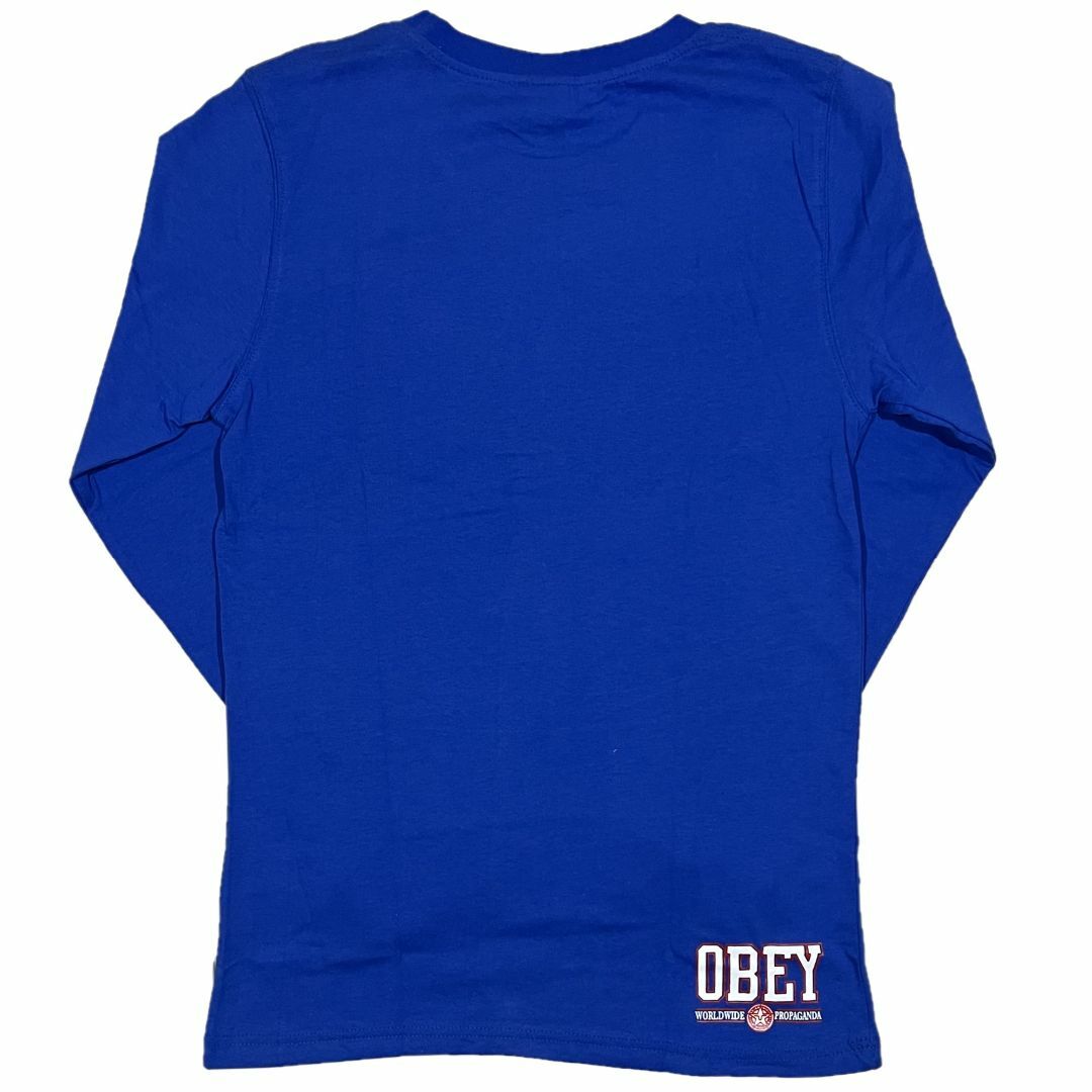Obey オベイ ブランドロゴ 長袖 Tシャツ ブルー XL
