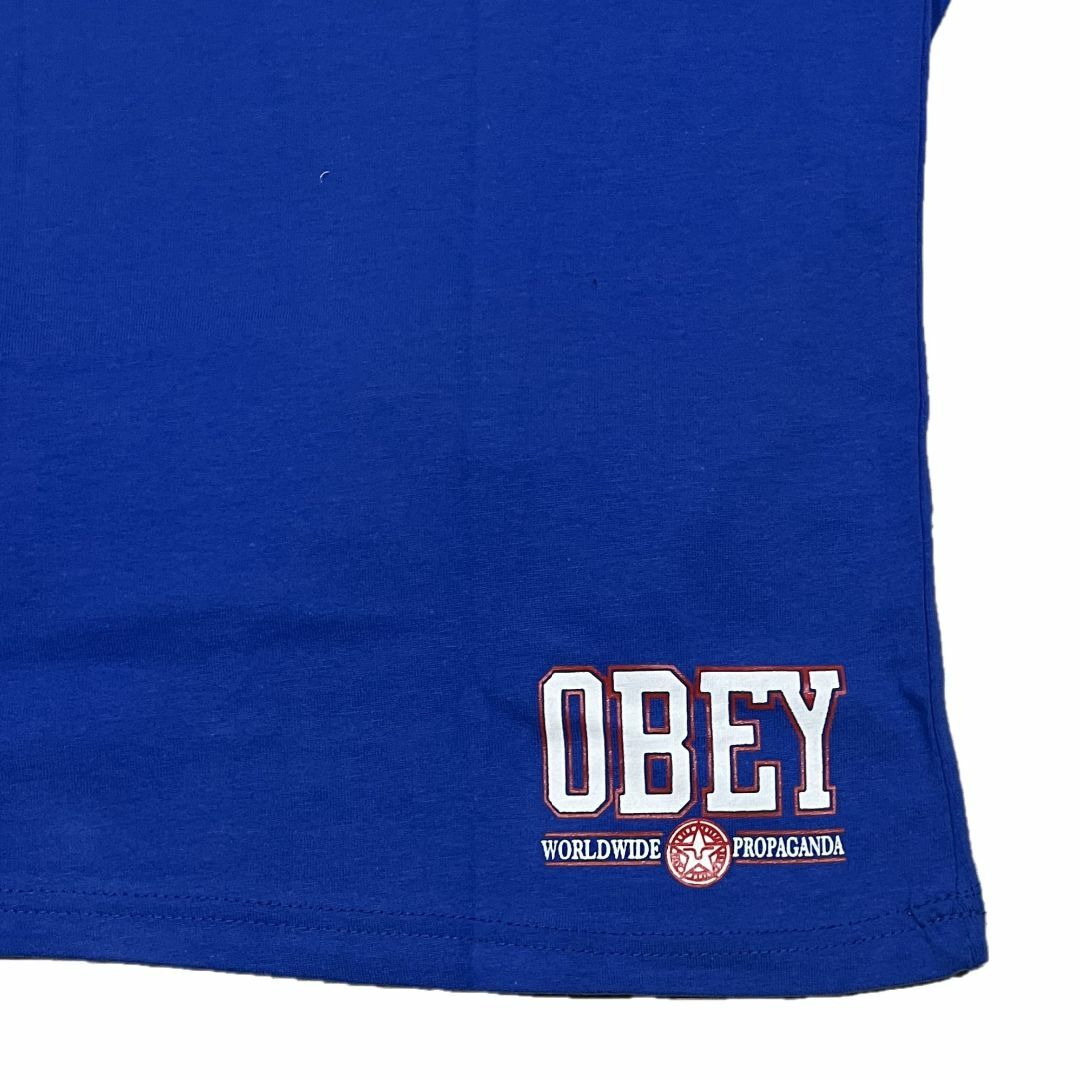 OBEY(オベイ)のObey オベイ ブランドロゴ 長袖 Tシャツ ブルー XL メンズのトップス(Tシャツ/カットソー(七分/長袖))の商品写真