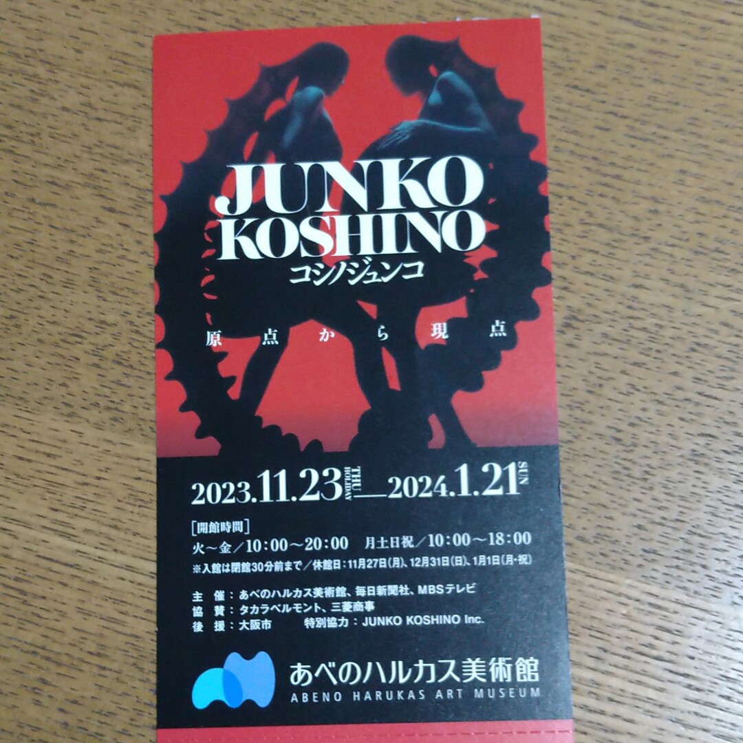 JUNKO KOSHINO(コシノジュンコ)のあべのハルカス　コシノジュンコ チケットの施設利用券(美術館/博物館)の商品写真