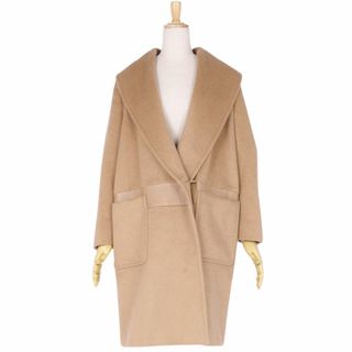 マックスマーラ(Max Mara)の美品 マックスマーラ Max Mara コート ロングコート 白タグ トグルボタン キャメル アウター レディース JI44 USA10 FB42(L相当) ブラウン(その他)