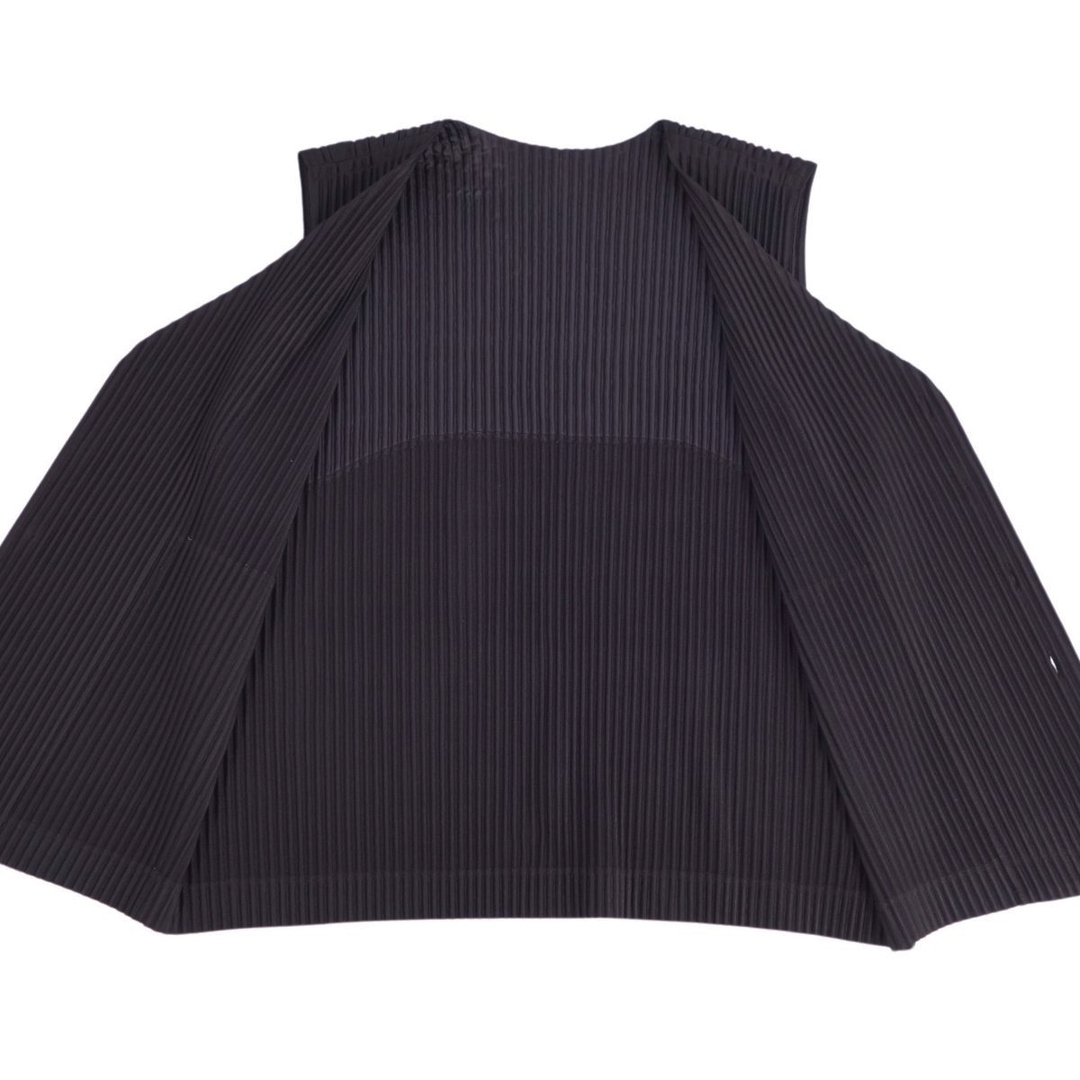 極美品 オムプリッセ イッセイミヤケ HOMME PLISSE ISSEY MIYAKE ベスト ジレ ノースリーブ プリーツ 無地 トップス メンズ  2(M相当) ブラック