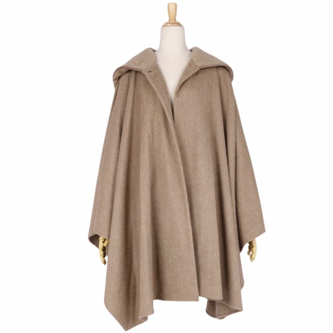 極美品 ロロピアーナ Loro Piana ポンチョ コート カシミヤ100% 無地 アウター レディース イタリア製 M~L相当 ライトブラウン