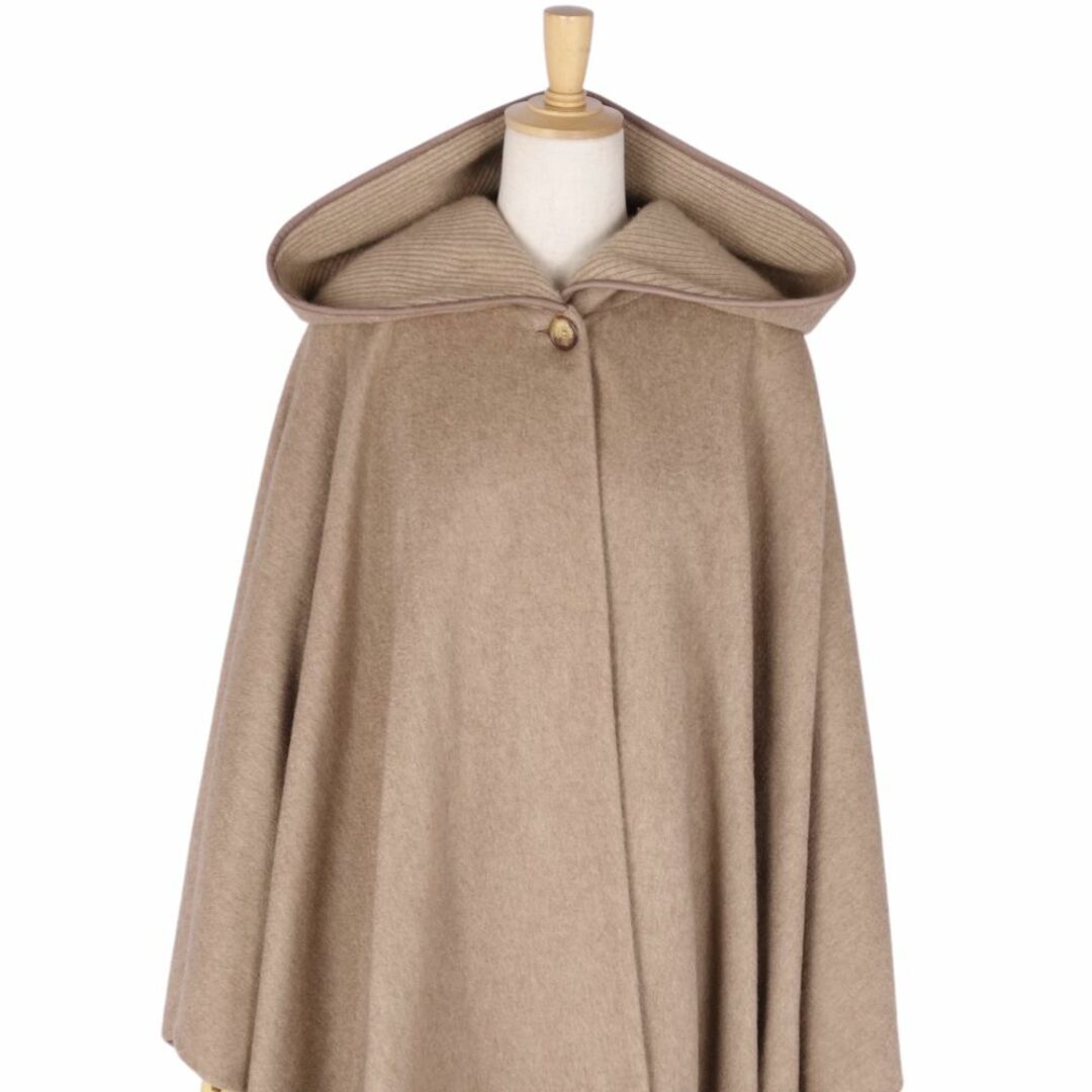 極美品 ロロピアーナ Loro Piana ポンチョ コート カシミヤ100% 無地 アウター レディース イタリア製 M~L相当 ライトブラウン