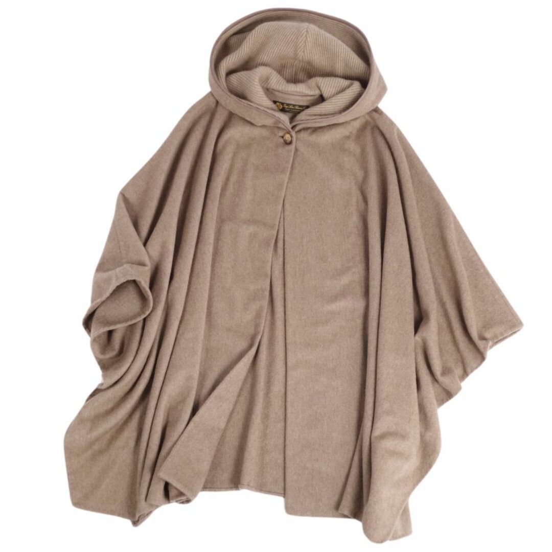 極美品 ロロピアーナ Loro Piana ポンチョ コート カシミヤ100% 無地 アウター レディース イタリア製 M~L相当 ライトブラウン