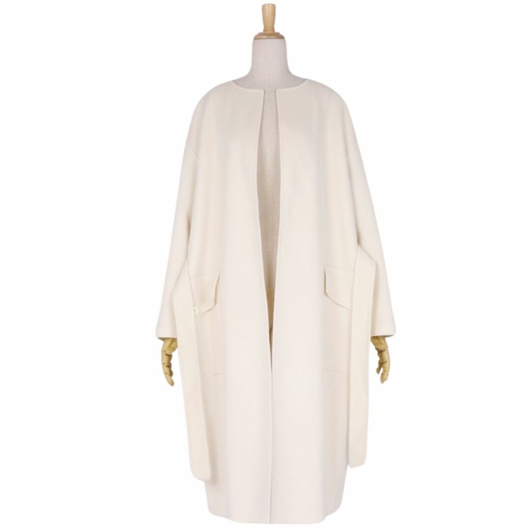 美品 マックスマーラ Max Mara STUDIO コート ベルト付き cucito a mano ロングコート ウール カシミヤ アウター レディース JI36 USA2 GB4(S相当) ホワイト 美品 マックスマーラ Max Mara STUDIO コート ベルト付き cucito a mano ロングコート ウール カシミヤ アウター レディース JI36 USA2 GB4(S相当) ホワイト