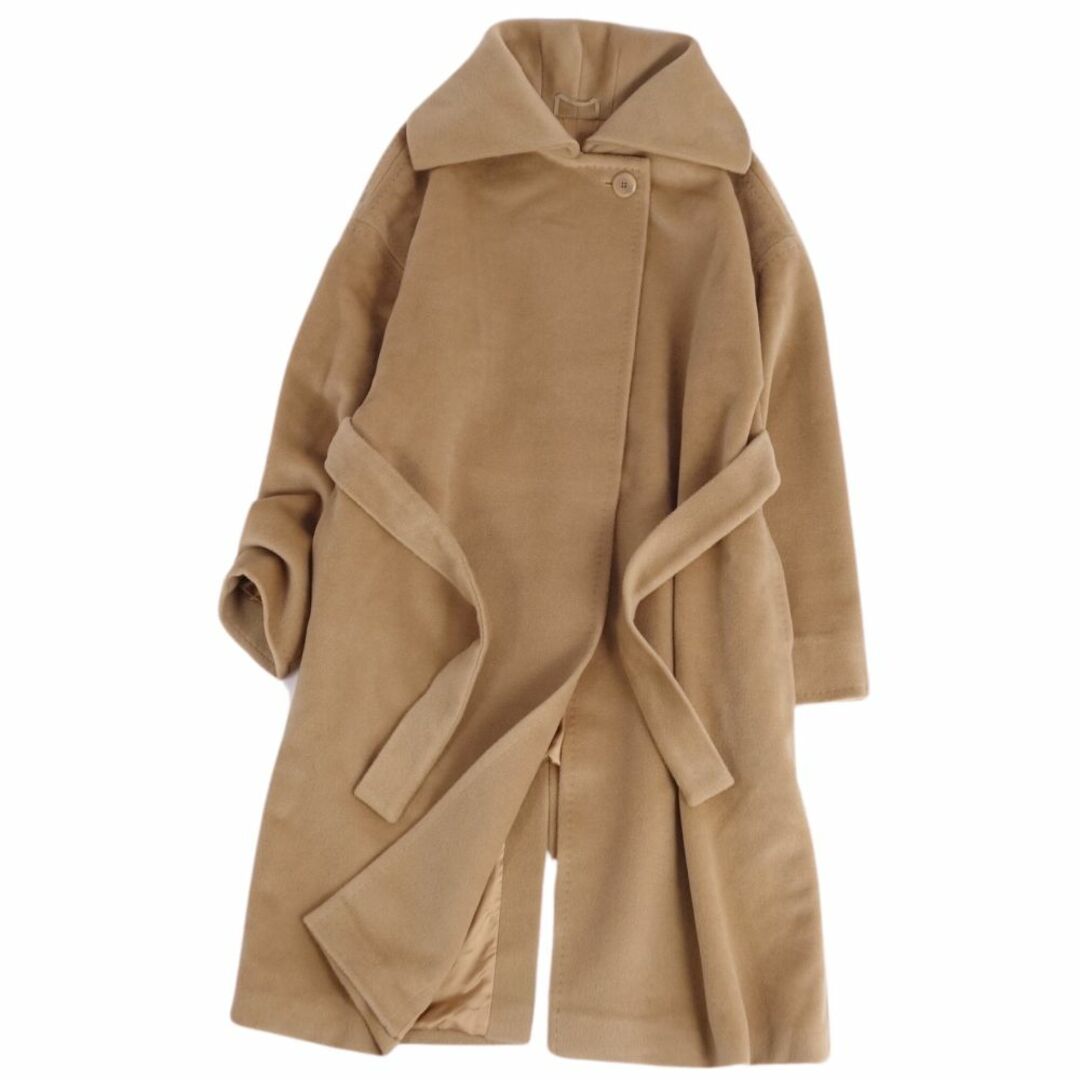 Max Mara(マックスマーラ)の極美品 マックスマーラ Max Mara コート 白タグ ベルト付き ロングコート ウール カシミヤ アウター レディース イタリア製 JI42 USA8 GB10(L相当) ブラウン レディースのジャケット/アウター(その他)の商品写真