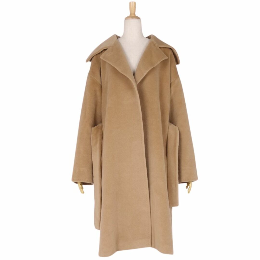 Max Mara(マックスマーラ)の極美品 マックスマーラ Max Mara コート 白タグ ベルト付き ロングコート ウール カシミヤ アウター レディース イタリア製 JI42 USA8 GB10(L相当) ブラウン レディースのジャケット/アウター(その他)の商品写真