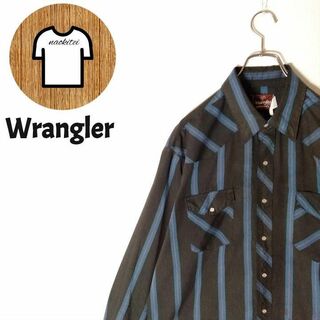 ラングラー(Wrangler)の【Wrangler ウエスタンシャツ XL ストライプ 海外古着 A541(シャツ)