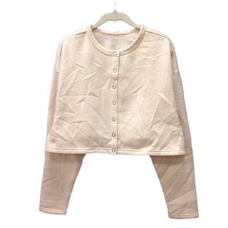 ダブルクローゼット(w closet)のダブルクローゼット w closet カーディガン 裏起毛 F 白 アイボリー(カーディガン)