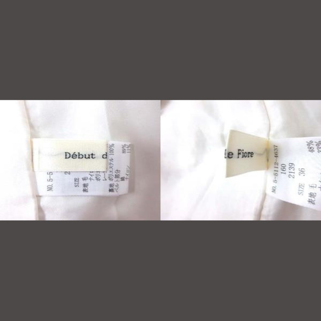 Debut de Fiore(デビュードフィオレ)のデビュー ド フィオレ タイトスカート ひざ丈 ツイード チェック 36 白 緑 レディースのスカート(ひざ丈スカート)の商品写真