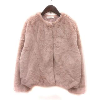 ダブルクローゼット(w closet)のダブルクローゼット ジャケット フェイクファー 中綿 総裏地 F ピンク(その他)