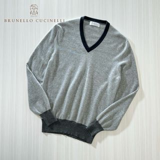 ブルネロクチネリ(BRUNELLO CUCINELLI)のK62★美品★極上カシミヤ100% Vネック ニットセーター ブルネロクチネリ(ニット/セーター)