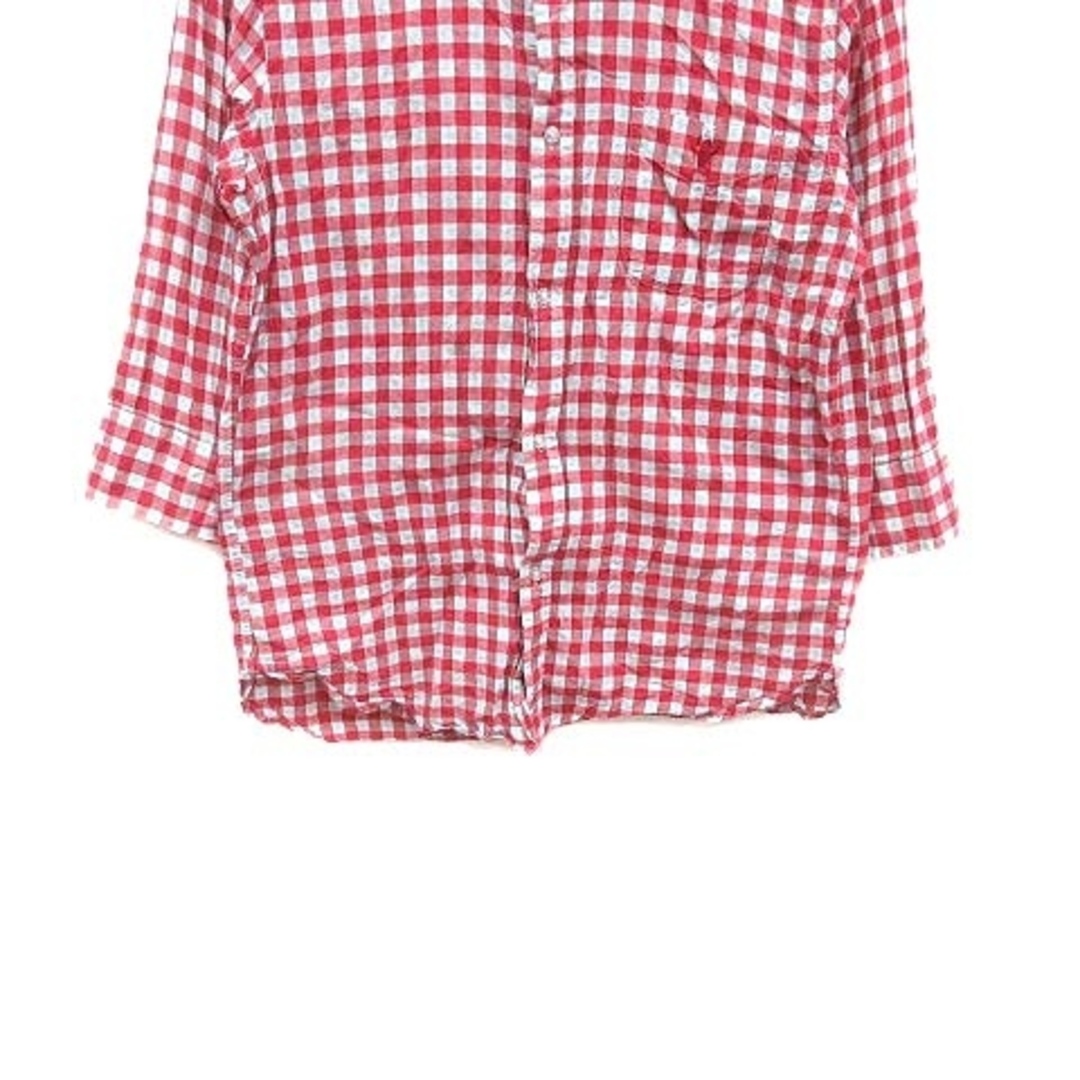 coen(コーエン)のcoen DAILY CLOTHING シャツ チェック 七分袖 L 赤 ■MO メンズのトップス(シャツ)の商品写真