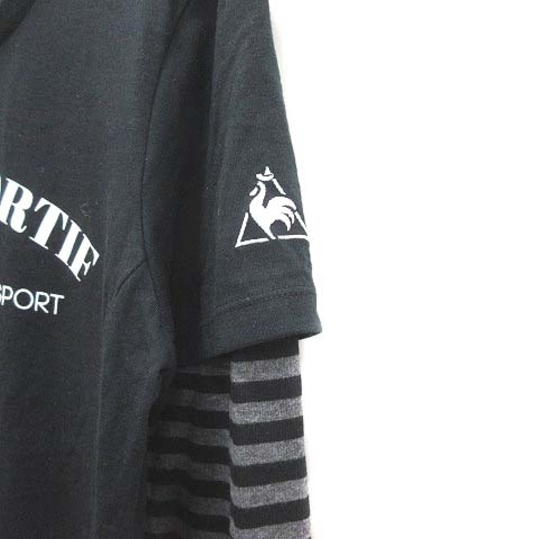 le coq sportif(ルコックスポルティフ)のルコックスポルティフ Tシャツ 長袖 ロゴプリント ボーダー 黒 ■MO レディースのトップス(Tシャツ(長袖/七分))の商品写真