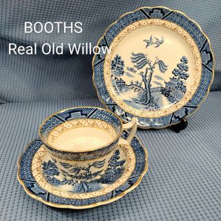 英国製ヴィンテージBOOTHS Real Old Willow 金彩ティートリオ