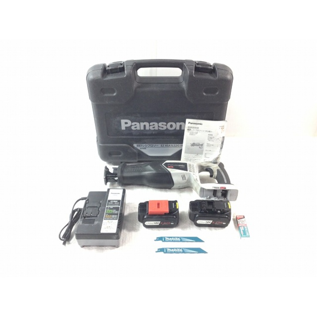 ☆品☆Panasonic パナソニック 14.4V/18V 充電レシプロソー EZ45A1LS2G-H バッテリー2個(4.2AH) 充電器 ケース付 セーバソー 78215