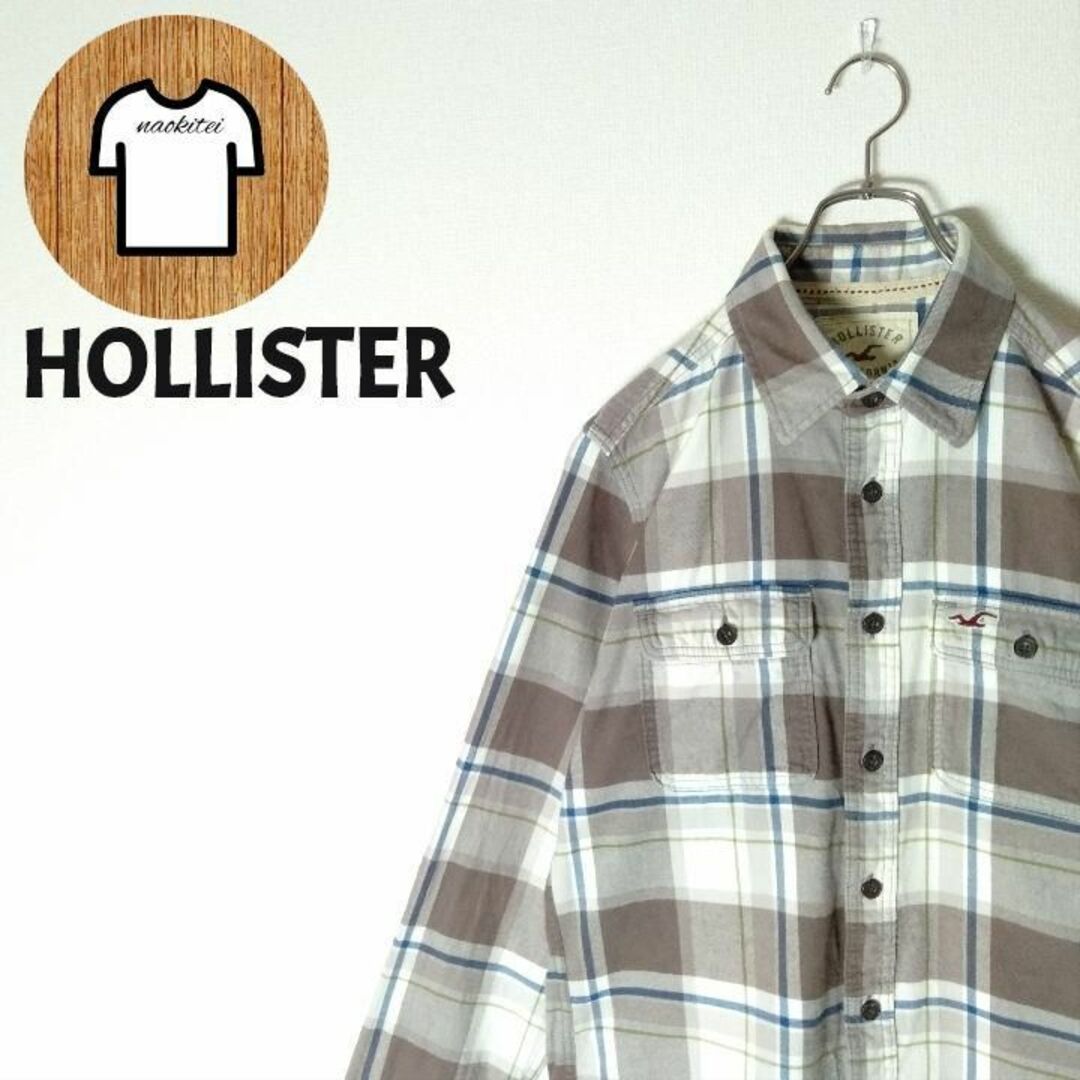 Hollister(ホリスター)の【HOLLISTER コットンシャツ XS 海外古着 刺繍ロゴ A552 メンズのトップス(シャツ)の商品写真