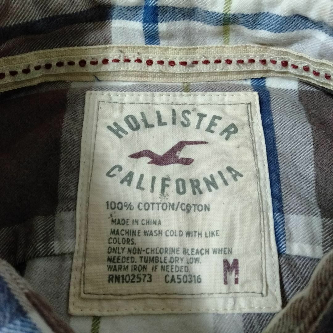 Hollister(ホリスター)の【HOLLISTER コットンシャツ XS 海外古着 刺繍ロゴ A552 メンズのトップス(シャツ)の商品写真