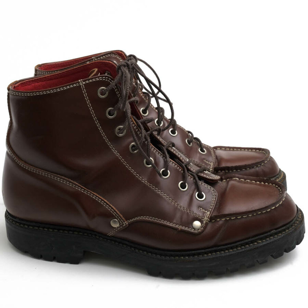 エヴィス／EVISU ワークブーツ シューズ 靴 メンズ 男性 男性用レザー 革 本革 ブラウン 茶  YK2001 U-TIP BOOTS ストームウェルト モックトゥ メンズの靴/シューズ(ブーツ)の商品写真