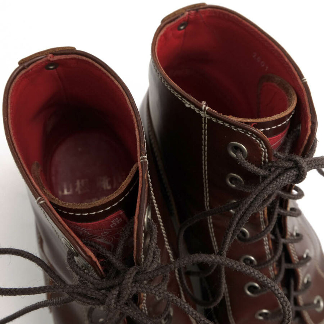 エヴィス／EVISU ワークブーツ シューズ 靴 メンズ 男性 男性用レザー 革 本革 ブラウン 茶  YK2001 U-TIP BOOTS ストームウェルト モックトゥ メンズの靴/シューズ(ブーツ)の商品写真