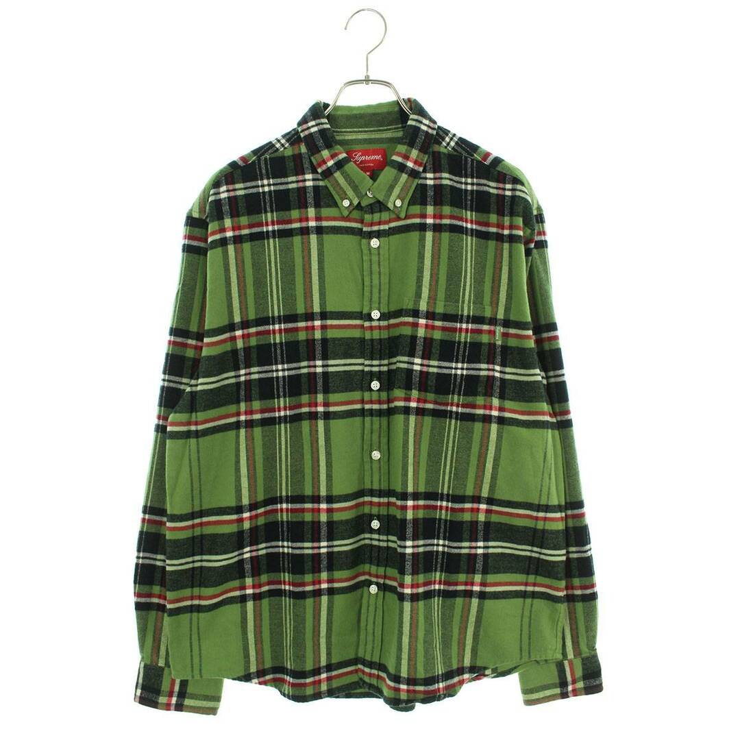 M green supreme tartan flannel shirt 緑