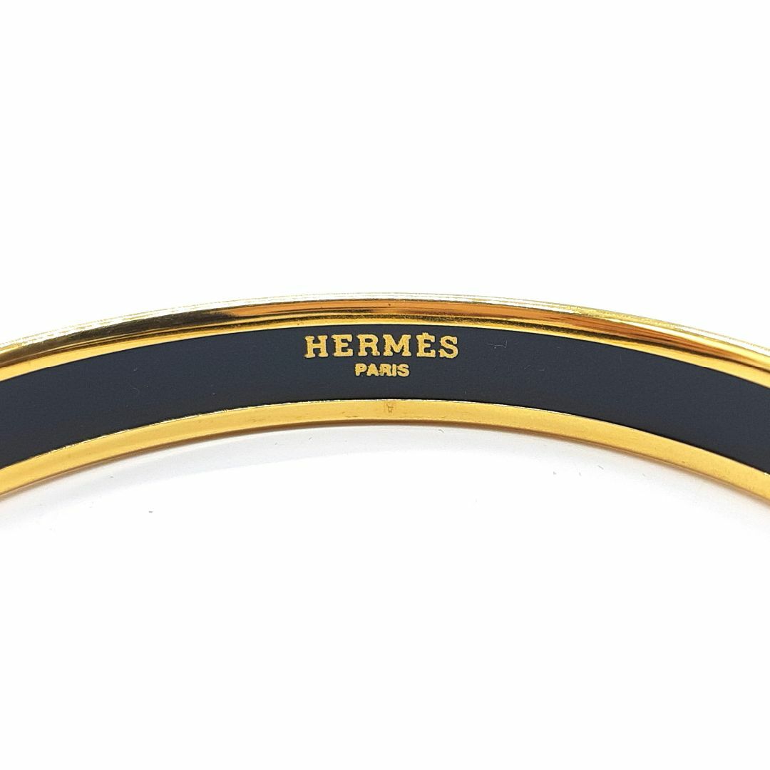 Hermes(エルメス)のエルメス　バングル　エマイユPM　ブレスレット　七宝焼き　金×青　フラワー レディースのアクセサリー(ブレスレット/バングル)の商品写真