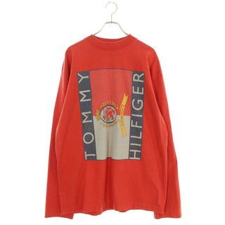 ヴェトモン(VETEMENTS)のヴェトモン ×トミーヒルフィガー TOMMY HILFIGER  18SS  MSS18TR45 ロゴプリントオーバーサイズ長袖カットソー メンズ S(Tシャツ/カットソー(七分/長袖))