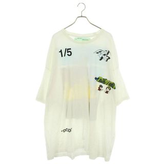 7290【希少デザイン】オフホワイト☆ワンポイントロゴ人気カラーtシャツ　美品