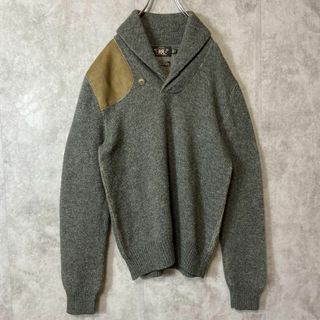 【アルパカ、麻ブレンド】RRL ショールカラーニット　ショルダーパッチM