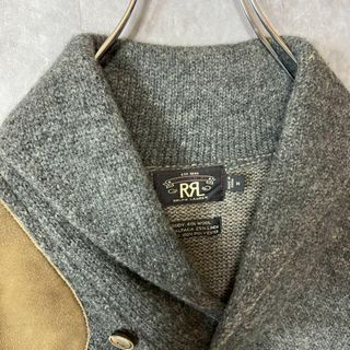 【アルパカ、麻ブレンド】RRL ショールカラーニット　ショルダーパッチM