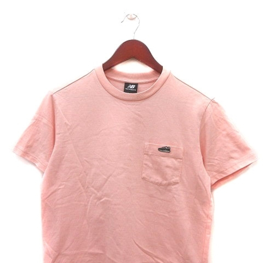 New Balance(ニューバランス)のニューバランス Tシャツ カットソー ワンポイント 半袖 S ピンク グレー メンズのトップス(Tシャツ/カットソー(半袖/袖なし))の商品写真