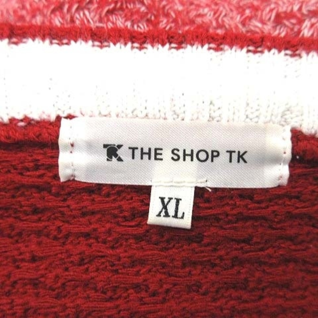 THE SHOP TK(ザショップティーケー)のザショップティーケー ニット セーター 長袖 配色切替 XL 赤 白 紺 ■MO メンズのトップス(ニット/セーター)の商品写真