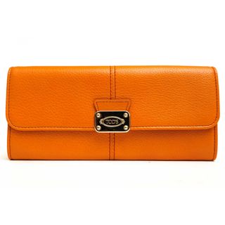 トッズ(TOD'S)のトッズ／TOD'S 長財布 財布 ウォレット レディース 女性 女性用レザー 革 本革 オレンジ  XAWCBIB04001Y6G820 D-STYLING フラップ式 小銭入れあり(財布)