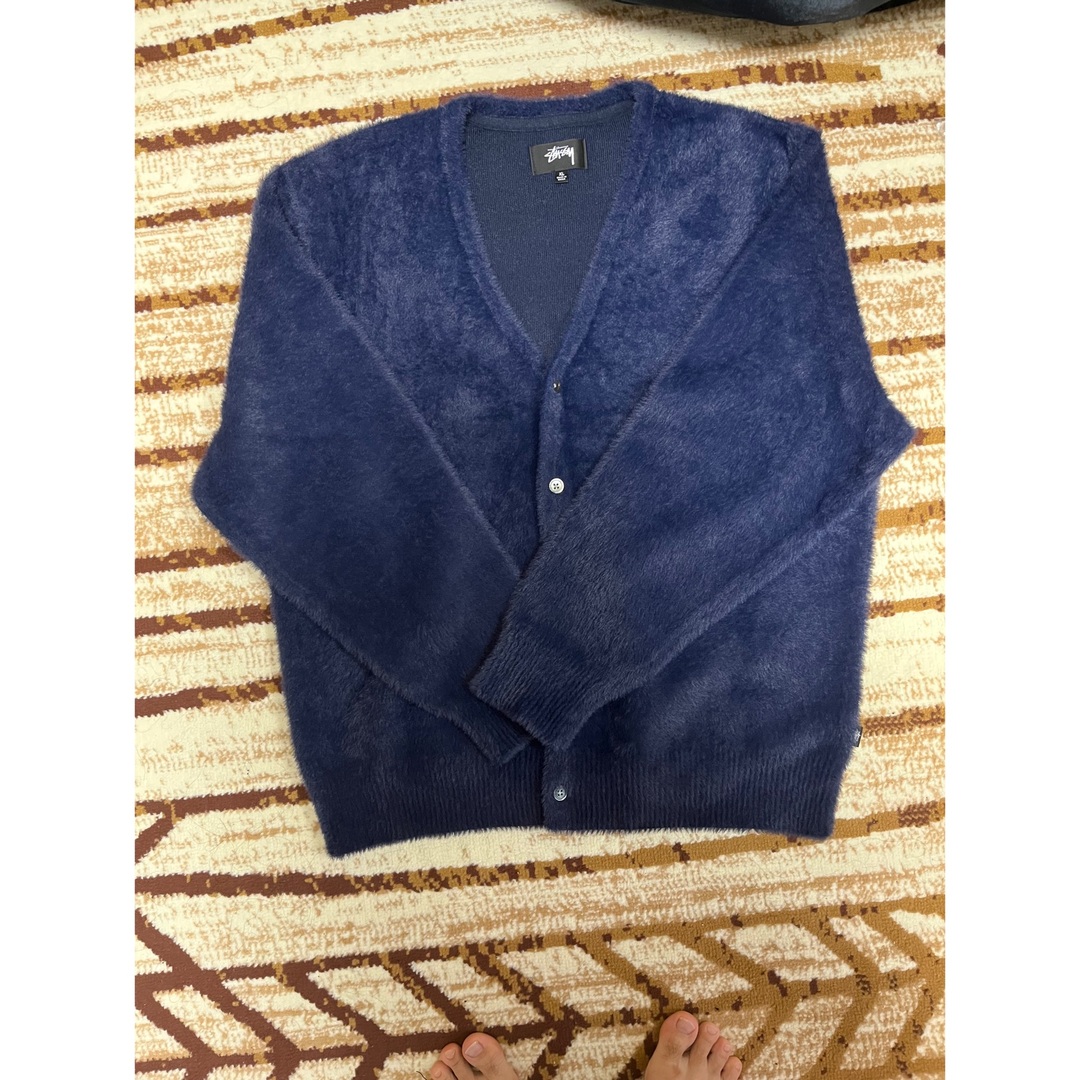 stussy shaggy cardigan xl navyメンズ