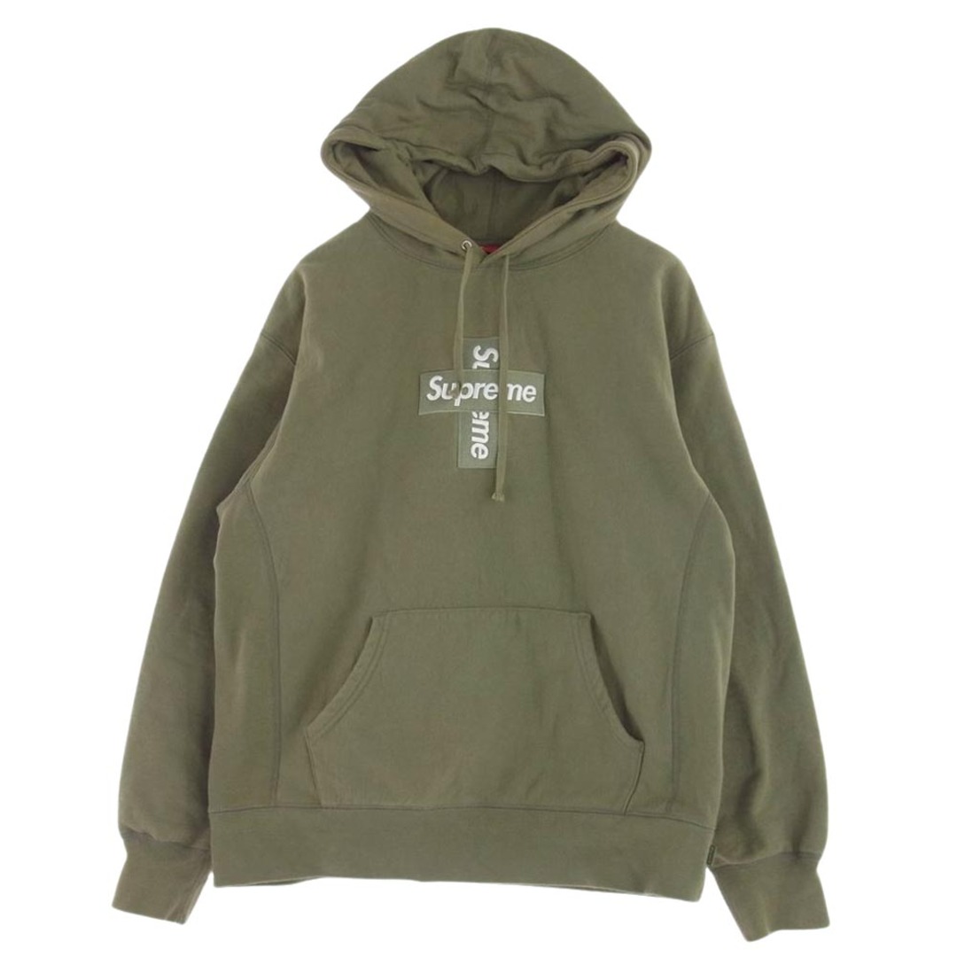 Supreme シュプリーム パーカー 20AW Cross Box Logo Hooded Sweatshirt クロス ボックス ロゴ フード パーカー  カーキ系約525cm着丈