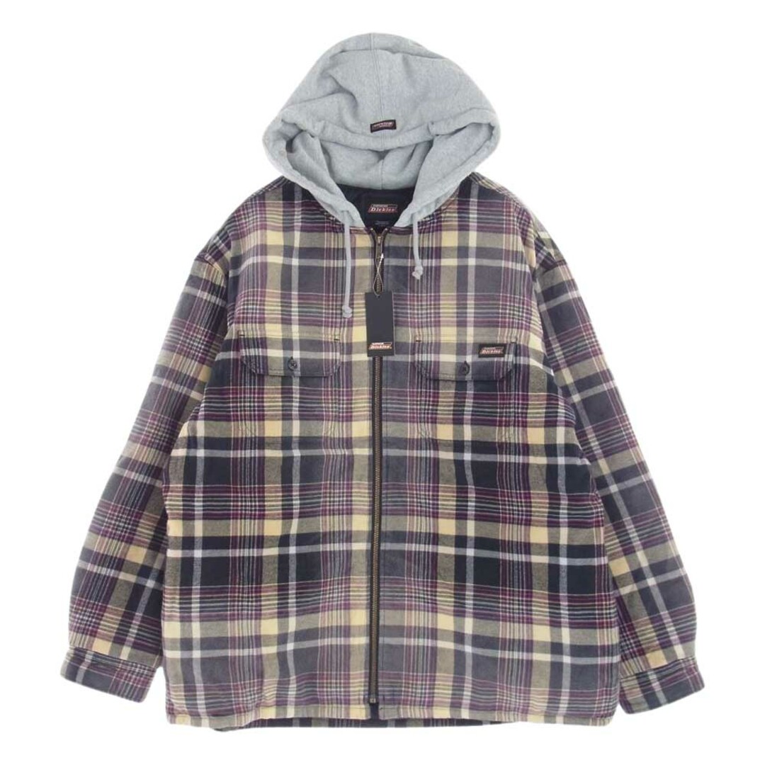 Supreme シュプリーム ジャケット 23AW × Dickies ディッキーズ Plaid Hooded Zip Up Shirt プレイド フード ジップアップ シャツ パーカー マルチカラー系 L【新古品】【未使用】