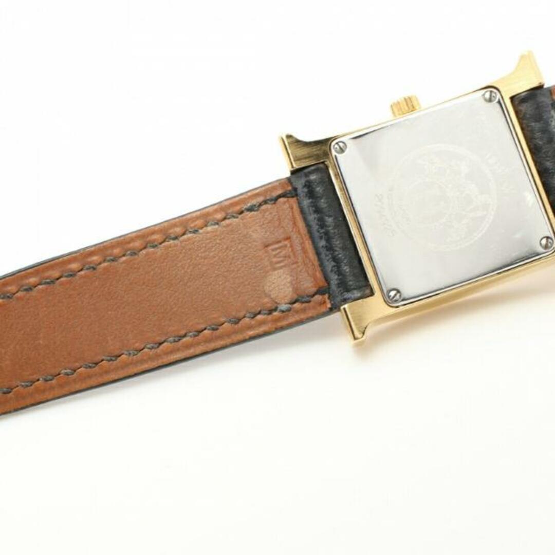 Hウォッチ レディース 腕時計 クオーツ GP ヴォーエプソン ゴールド ブラック ゴールドギョーシェ文字盤 □M刻印
